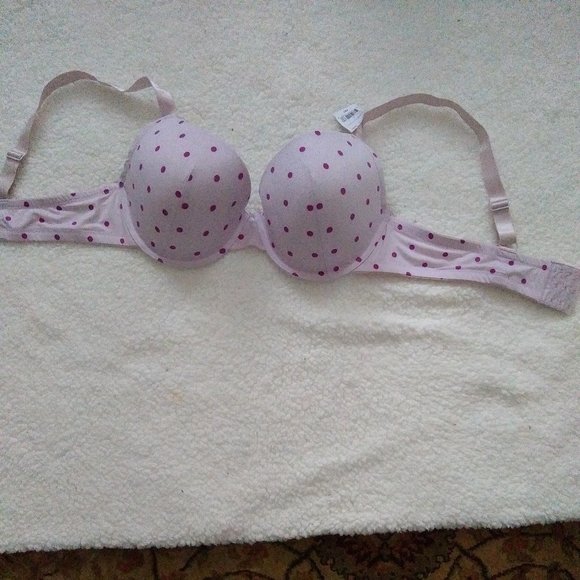 NWT Bathing Suit Top/Bra with lavender polka dots. - Picture 2 of 2
